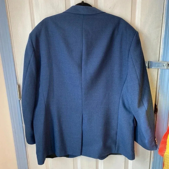 Stafford Wool Blend 2 Buttons Blue Blazer Jacket Sport Coat Men Size 38R Pockets - Picture 5 of 6